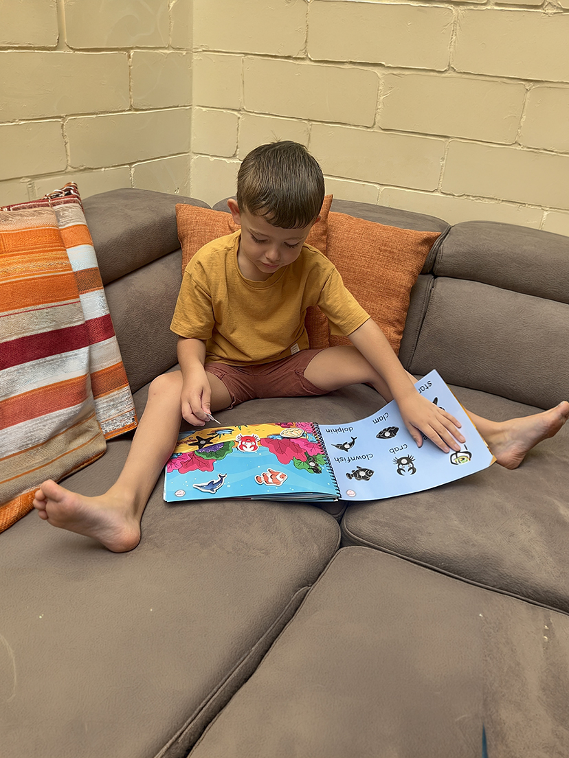 Interactive book open during playtime